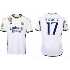 Women 2023/24 Real Madrid Lucas V. - 17 Home White Authentic Jersey