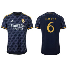 Women 2023/24 Real Madrid Nacho - 6 Away Navy Authentic Jersey