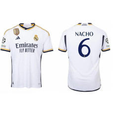 Women 2023/24 Real Madrid Nacho - 6 Home White Authentic Jersey