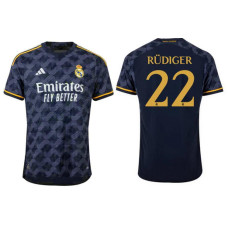 Women 2023/24 Real Madrid Rüdiger - 22 Away Navy Authentic Jersey