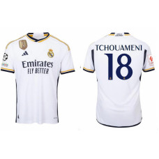 Women 2023/24 Real Madrid Tchouameni - 18 Home White Authentic Jersey