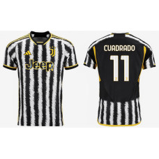 Youth 2023/24 juventus 11 - CUADRADO Home White And Black Authentic Jersey