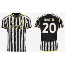 2023/24 juventus 20 - MIRETTI Home White And Black Authentic Jersey