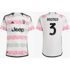 Women 2023/24 juventus 3 - BREMER Away Pink And Black Authentic Jersey