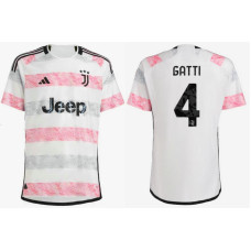 Women 2023/24 juventus 4 - GATTI Away Pink And Black Authentic Jersey