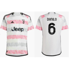 Women 2023/24 juventus 6 - DANILO Away Pink And Black Authentic Jersey