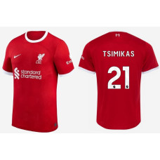 Women 2023/24 liverpool TSIMIKAS - 21 Home Red Authentic Jersey