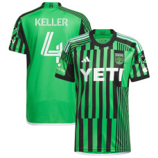 Men's Austin FC Home Green and Black Keller,Kipp - 4 Replica 2023/24 Jersey