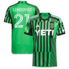 Youth Austin FC Home Green and Black Lundqvist,Adam - 21 Replica 2023/24 Jersey