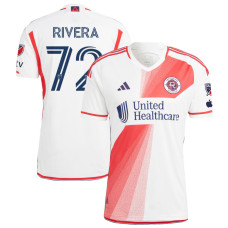 Men's New England Revolution White and Red Away Rivera,Damian - 72 Authentic 2023/24 Jersey