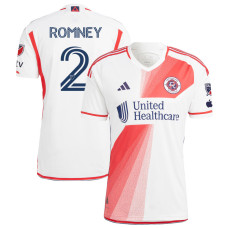Men's New England Revolution White and Red Away Romney,Dave - 2 Replica 2023/24 Jersey