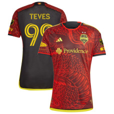 Youth Seattle Sounders FC Away Red Teves,Dylan - 99 Authentic 2023/24 Jersey
